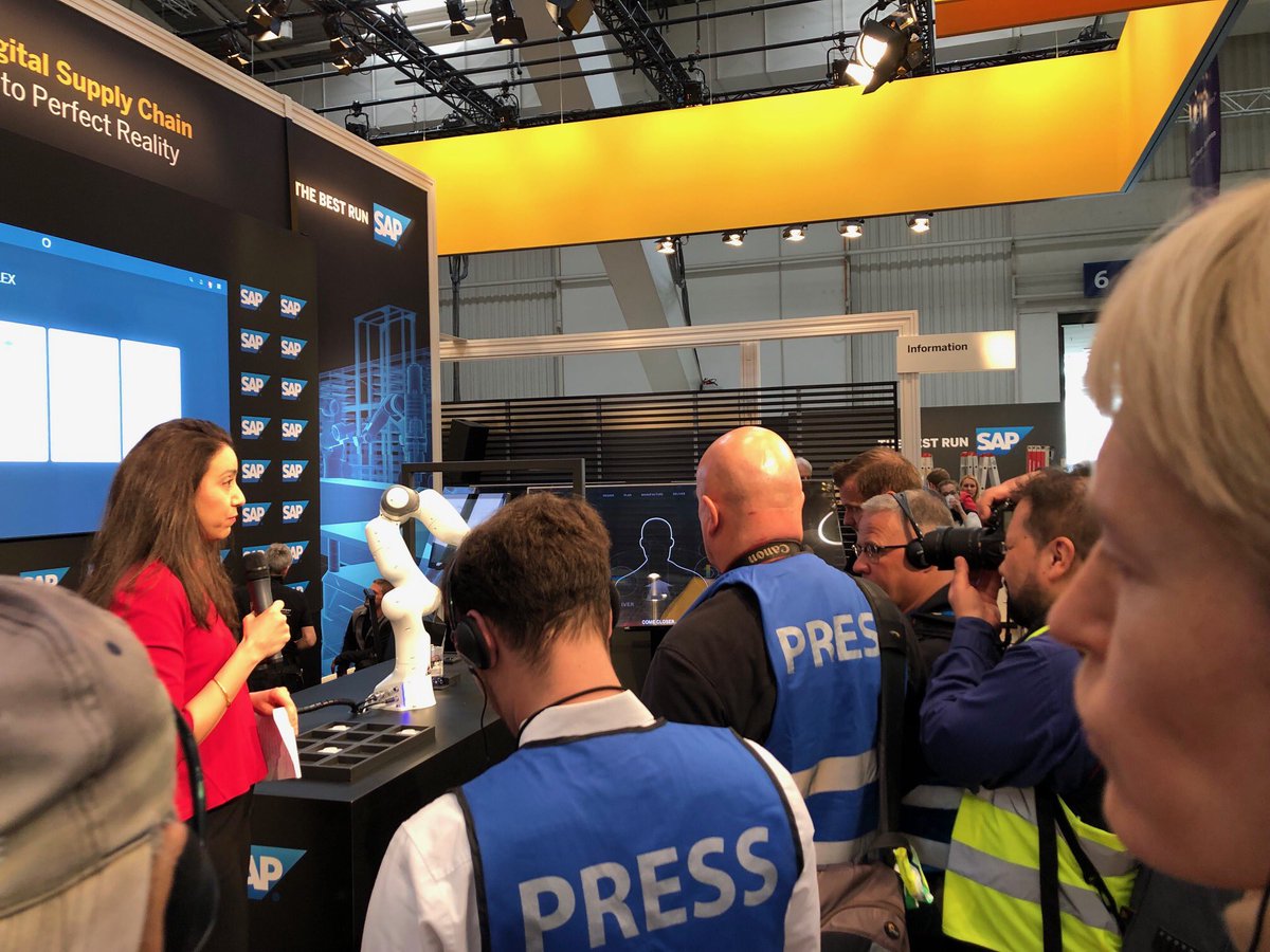 hala_zeine's tweet photo. Yesterday, we were joined by the press as we showcased our #HM19 @SAP Digital Supply Chain Showcase. I hope they were equally as impressed as I am proud of the team for their great work. Looking forward to today’s events @SCMatSAP https://t.co/u6LhsSNioS