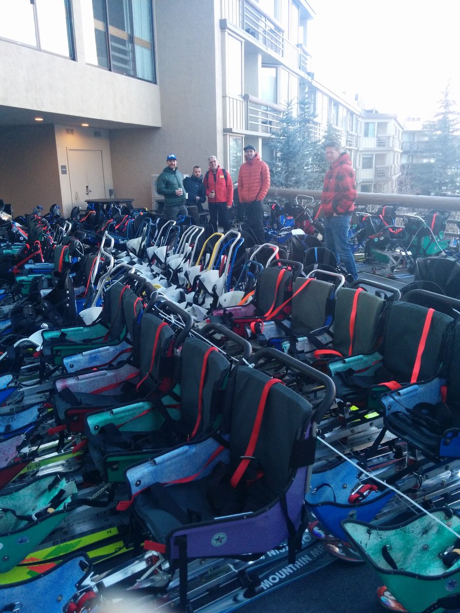 A handful of Canadian instructors getting set for the #NDVWSC - lessons start when we meet our awesome skiing & snowboarding vets bright and early tomorrow morning! #WinterSportsClinic  #SnowmassColorado #adaptationisstrength