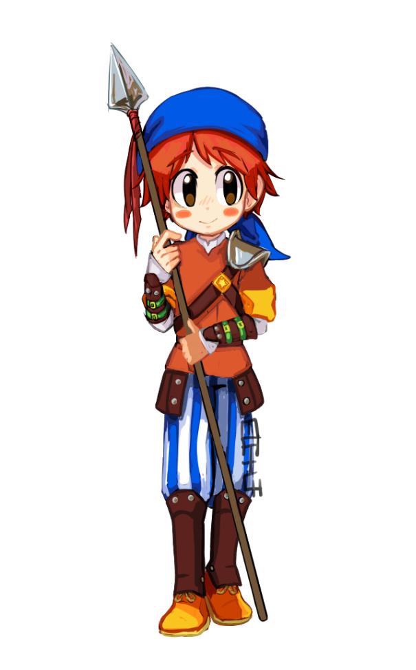 Another gijinka kid WIP, this time with a design inspired by the oh-so-polite Bandana Waddle Dee.