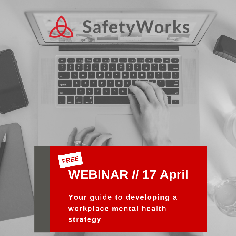 SafetyWorks's tweet photo. We are hosting a FREE webinar on Developing a Mental Health Strategy for your Workplace. Have your questions answered by Traci Carse, SafetyWorks Organisational Psychologist. Register Now! https://t.co/K3Bkx4VQ1f
Wednesday 17 April at 12.30pm (Sydney time) 
  #webinar https://t.co/2oRkljAUyt