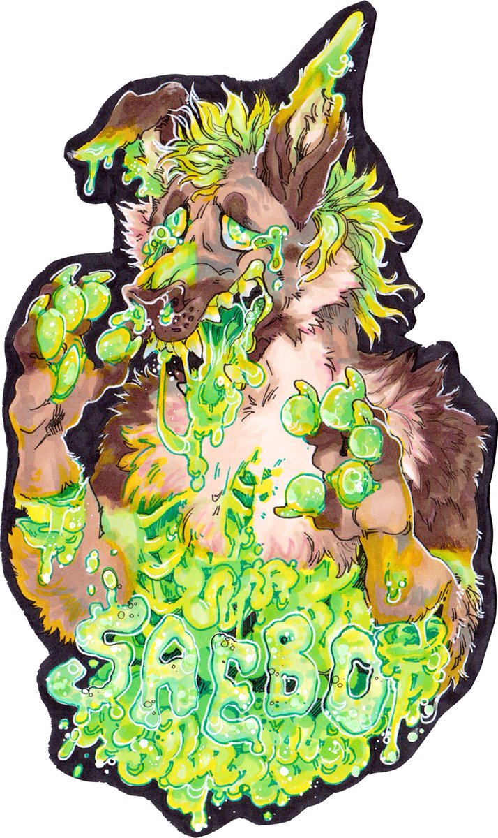 BLUE AND GREEN AND GOOEY large gory badges for @wrexcellence, @jakesilverwings, @Soots_hearts, and @SaeboDog !!