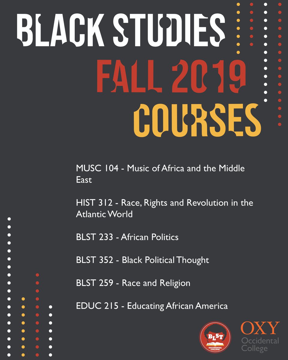blstoxy's tweet photo. Wondering what to take? Check out our #BLSTOxy Fall 2019 courses! #registrationweek #blackstudies https://t.co/YKv2dM08hN