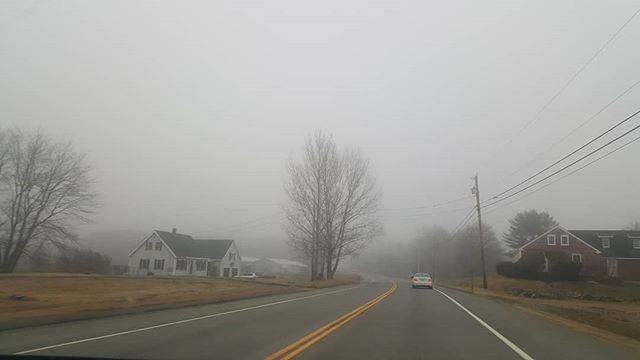 zenny's tweet photo. Today's drive had sun, mist, rain and snow. It was all beautiful. The drive from Maine, USA to Montreal, Canada was through towns and mountains, past lakes of ice and homes straight out of a story, and was a great reminder to us as to why we travel this way.

#maine #newengl… https://t.co/ILkDjz5Cfj