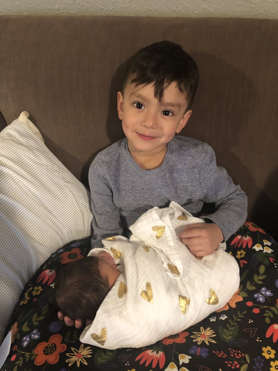 Eerroodd's tweet photo. Someone’s excited to be a big brother!! Romeo and his baby sister Mila Azalea  @ktatuuum https://t.co/AFbpceC4XG