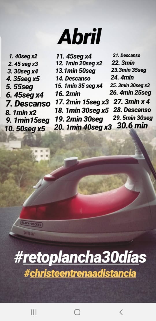El Reto del mes de Abril, con todo estas planchas para lucir un cuerpo espectacular.
Utiliza estos # Etiqueta a un amigo (a), retalo, vean sus cambios.
#planchachallenge30dias
 #christeentrenaadistancia 
#plankchallenge 
#30daychallenge 

Siempre da tu 110% en todo.