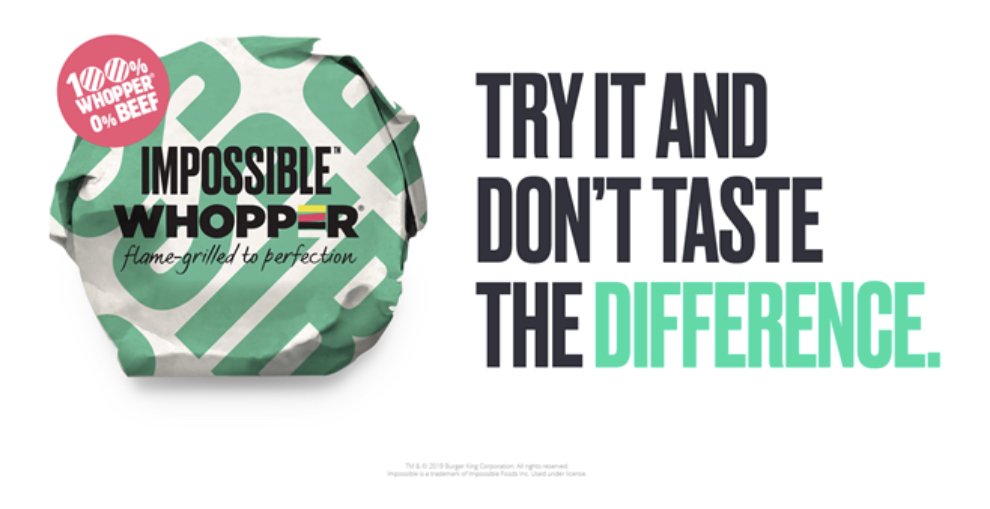 darrenrovell's tweet image. Burger King announces it will have a plant based Whooper for the first time. 

The Impossible Whopper, made with the plant based Impossible Burger, will be tested in 59 St. Louis restaurants starting today. 

This is not an April Fool’s Joke.