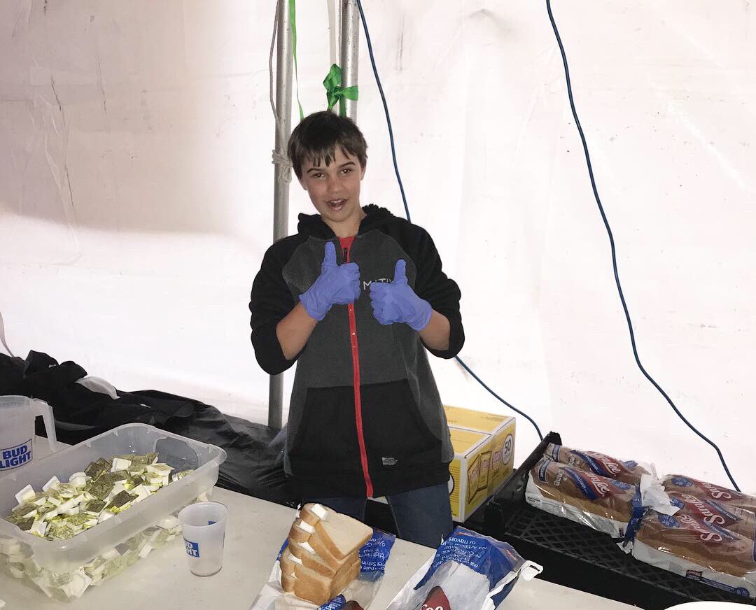 Chicken Servers at the Alumni Tournament! 🍗 🏀 #fcdance #gocrickets #crickettes