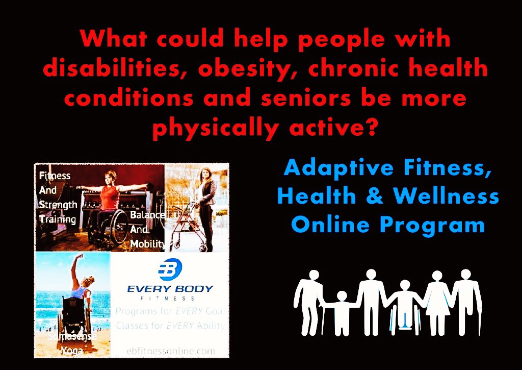 AdaptedExercise's tweet image. Exercise barriers? Lack motivation? ONLINE ADAPTIVE EXERCISE CLASSES designed by a Doctor of Physical Therapy and especially modified for anyone with limited mobility issues. #disabilites #obesity #disease