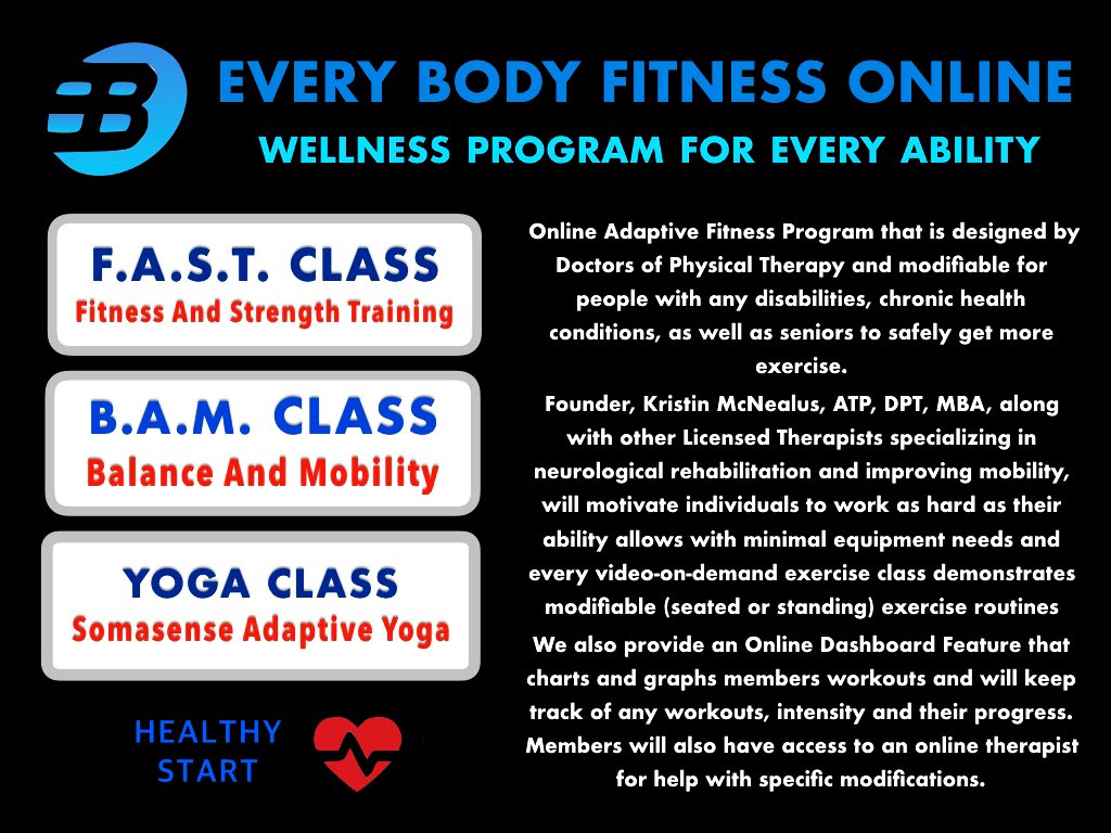 AdaptedExercise's tweet image. Exercise barriers? Lack motivation? ONLINE ADAPTIVE EXERCISE CLASSES designed by a Doctor of Physical Therapy and especially modified for anyone with limited mobility issues. #disabilites #obesity #disease