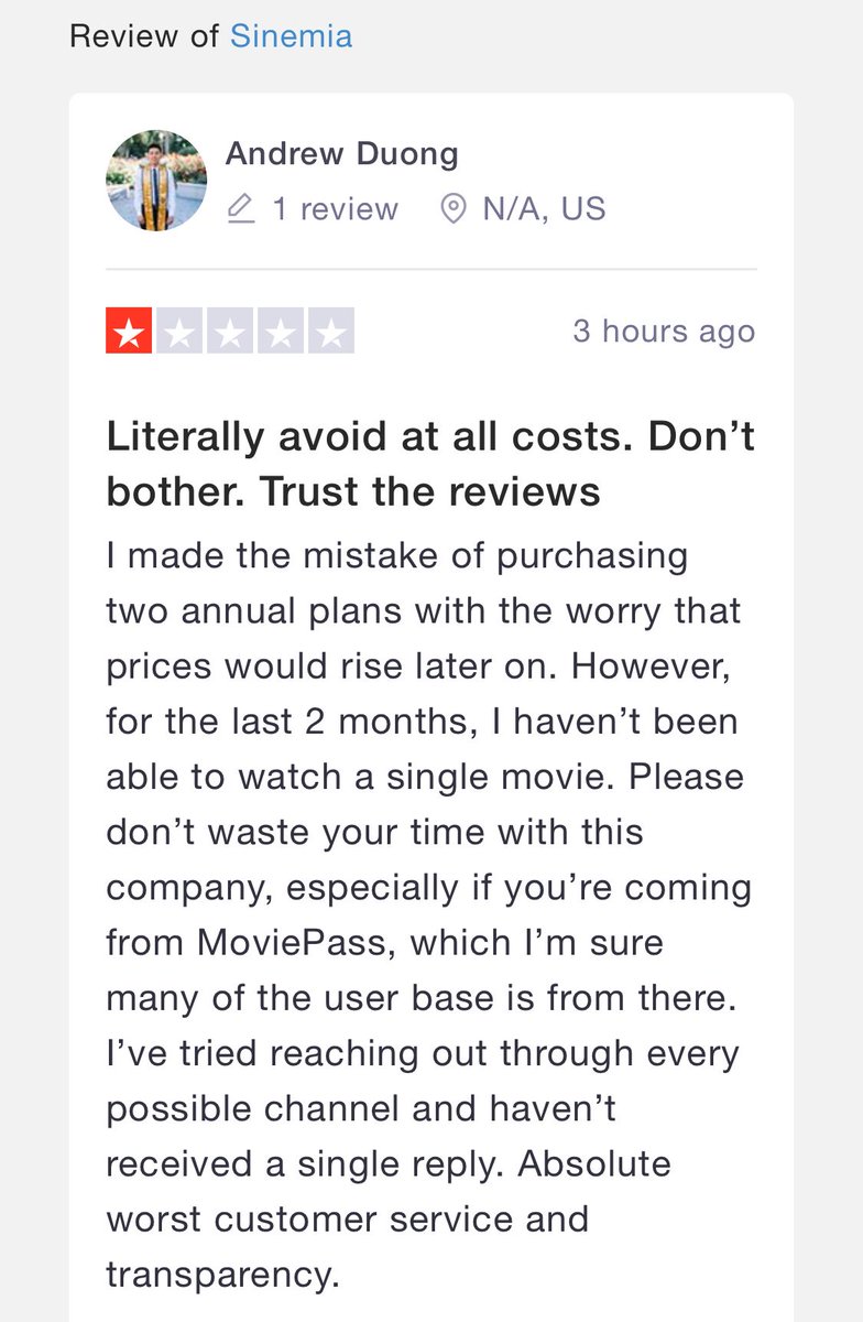 shishya9's tweet photo. @SinemiaApp @SinemiaSupport @SinemiaAppSucks @SinemiaScam @Rifat_Oguz Literally avoid at all costs, trust the reviews!! https://t.co/UnuIEv6Ebv