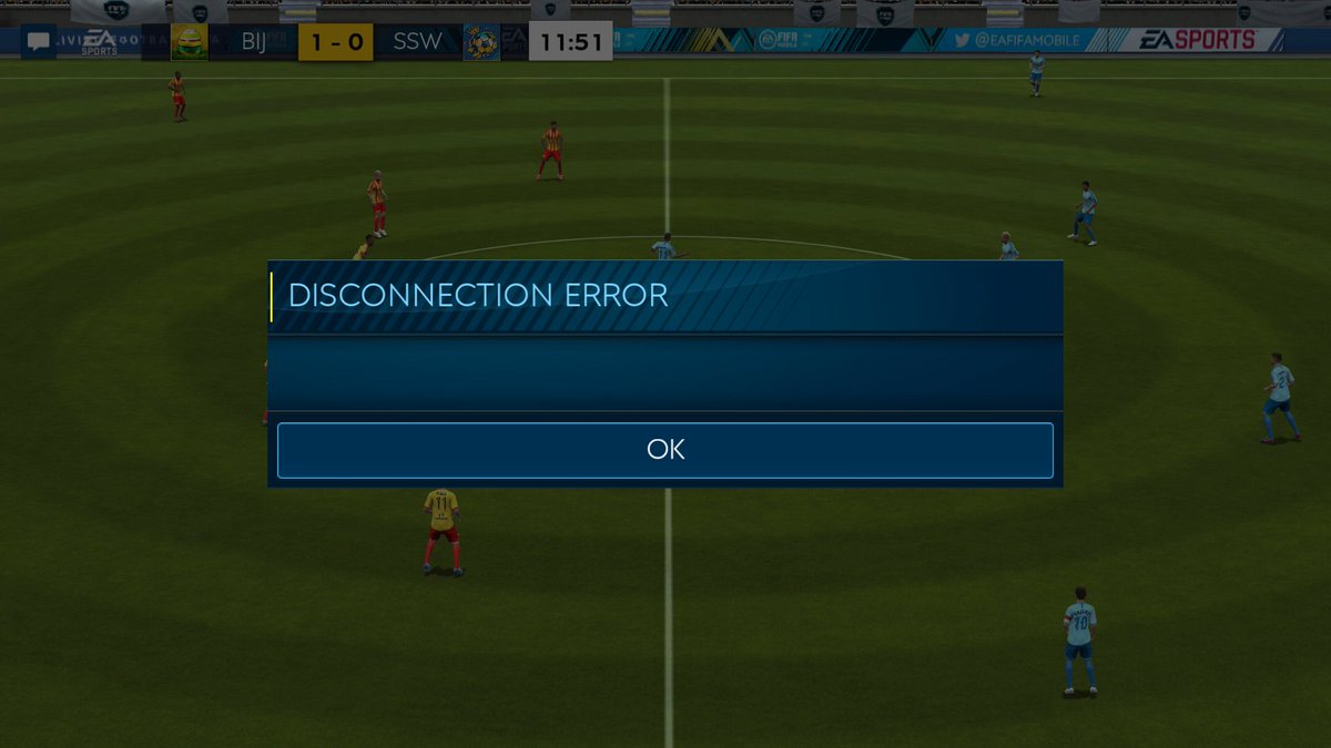 Two disconnections. Both after I scored pretty early. Please find a solution to this. And back Passing @EAFIFAMOBILE @FIFAMobileDev <a href="/amt5791/">amth</a> <a href="/JONALDINHO_XC/">JONALDINHO90™</a> @bansal_shanky31