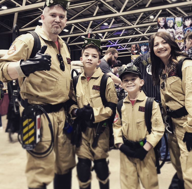 ZombiesThree's tweet photo. Round 1 of #cosplayers who happened to swing past the #ThreeLittleZombies booth at #PlanetComicon2019 this weekend. Creativity abounds! https://t.co/FtfBZkqmgb