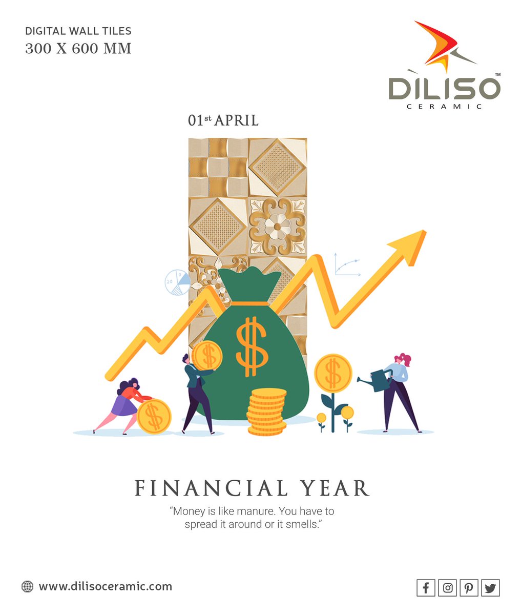 DilisoCeramic's tweet photo. Money is like manure, you have to spread it around or it smells.

#NewFinancialYear #1stApril2019 #April #financialplanning #Financial #Accounting #year #Anotheryear #Teamwork #HappyNewFinancialYear #morbi #Exporter #walldecor #TilesOfIndia 

https://t.co/ka6pgLLWC4 https://t.co/gYGOBWbEcD