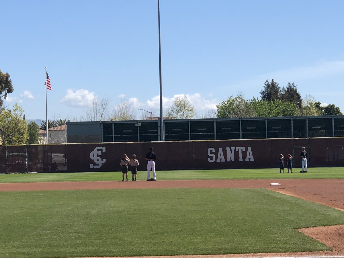 @HeatherChilders @tzb3 our boys’ scout troop got to lead the national anthem today at a college baseball game! Great time.#santaclarabroncos