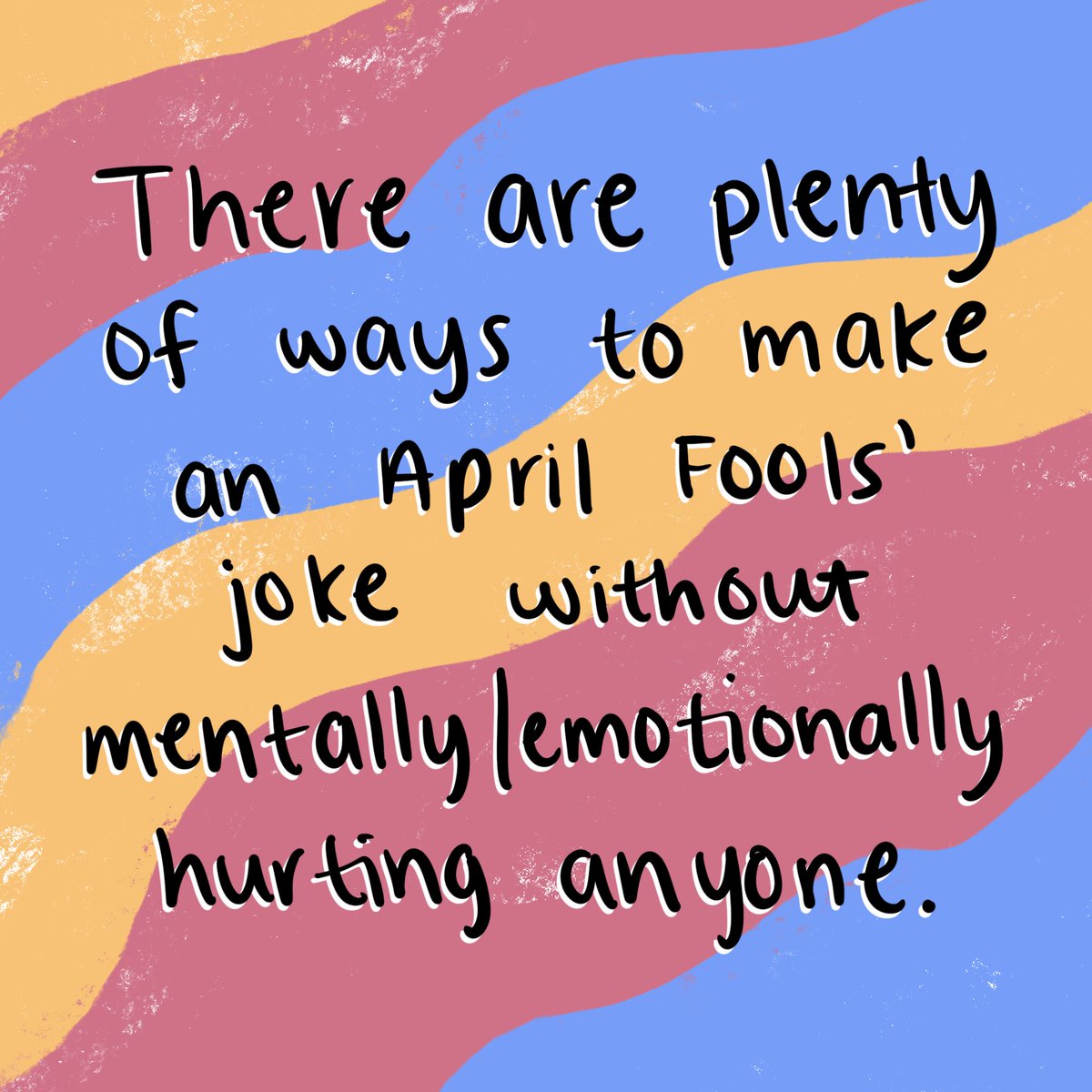 ProjectBuddy's tweet image. Important reminder for April Fools’ Day. Someone’s well-being is incredibly more important than making a joke or playing a prank.

There are many ways you can celebrate April Fools’ without hurting someone mentally or emotionally. It isn’t hard to be kind to others.