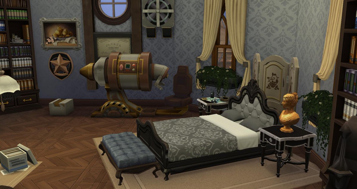Kittkat7147's tweet image. Inspired by @Bree_Miles ' March #ShownShare challenge - a Steampunk manor for #Sims4  It's quirky but fully functional! Live out your Steampunk dreams in Grandmeadow Estate tinyurl.com/y3awu2qa   #ShowusYourBuilds @SimGuruKate @SimGuruGrant @TheSims @BuildnShare