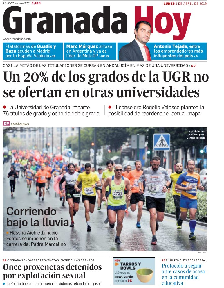 granadahoy's tweet photo. Buenos días. Consulta la portada de la edición impresa de @granadahoy https://t.co/OQkZFA92RK