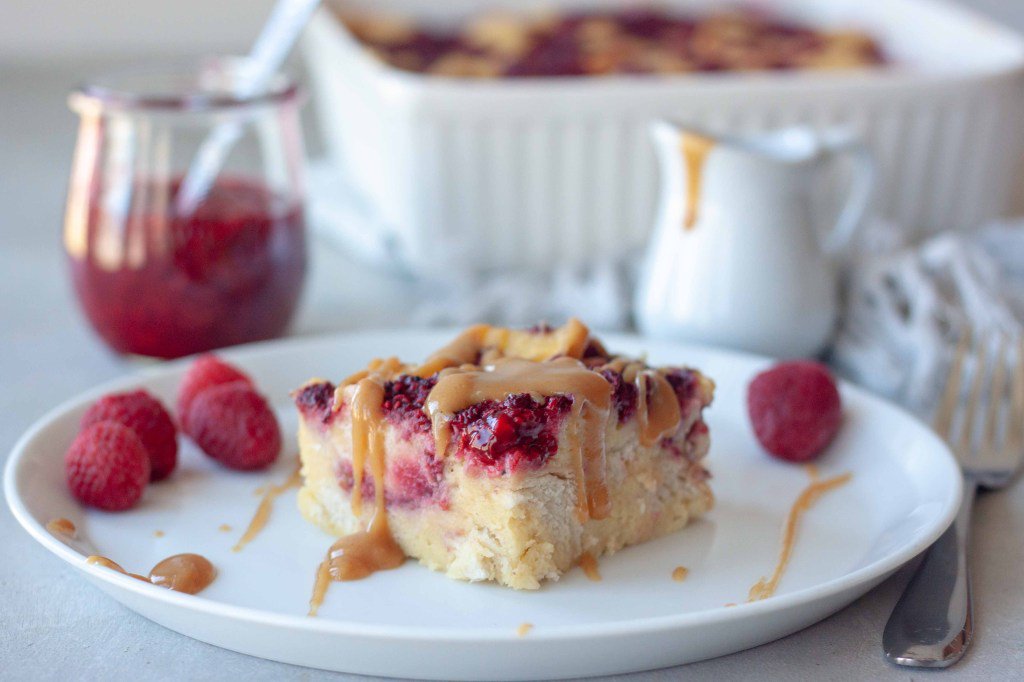 PB&amp;J Sourdough Bread Pudding is the perfect way to celebrate #NationalSourdoughBreadDay! #nojoke #thefeedfeed awhiskandtwowands.com/pbj-sourdough-…