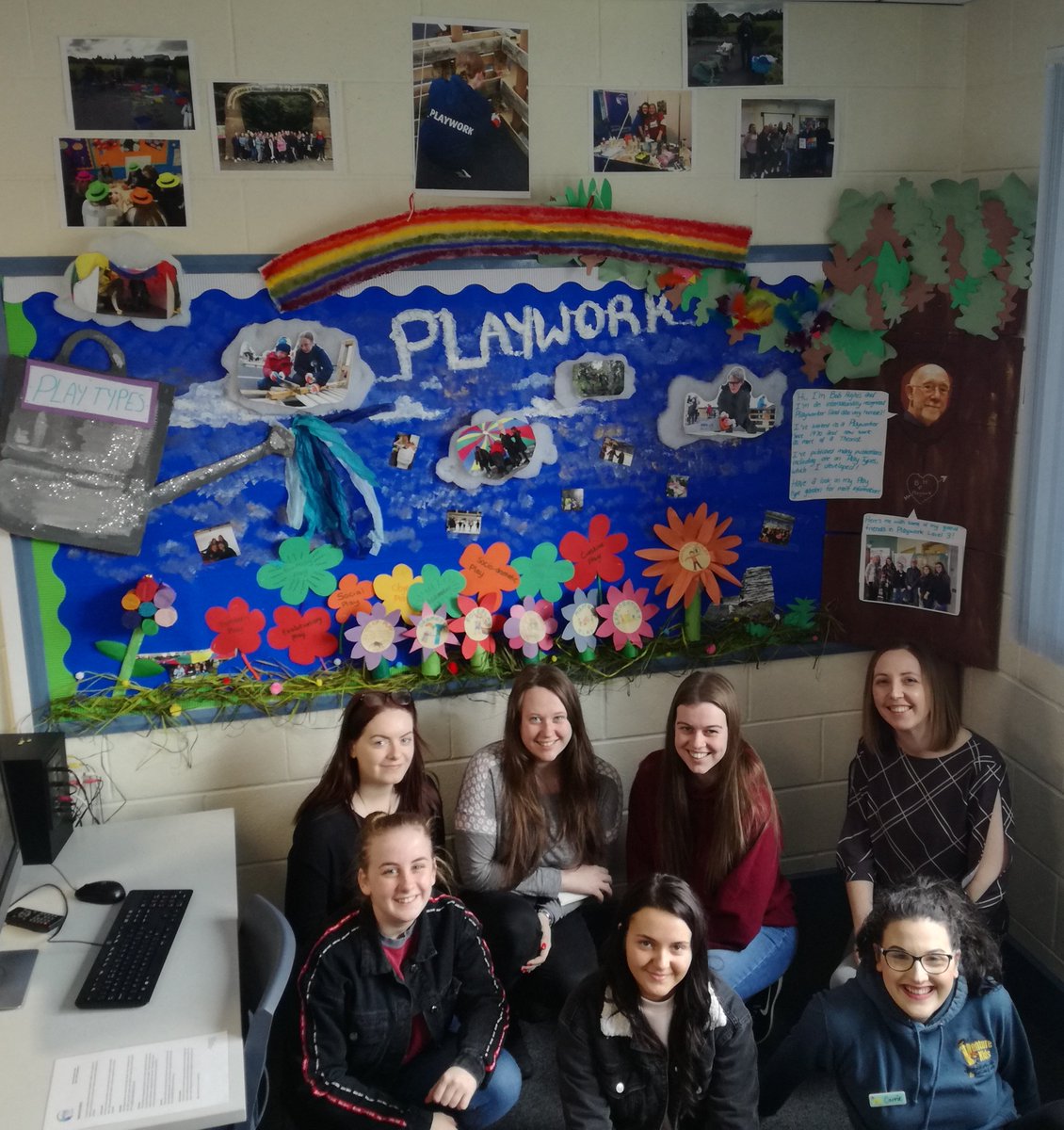 playboard_'s tweet photo. Level 3 Playwork students @bfastmet recently created a notice board inspired by their meeting with Bob Hughes, creator of Play Education, at PlayBoard's 2018 conference. The students were star struck meeting Bob who has been a playworker since 1970! Well done guys! 👏 https://t.co/GnxZXIiolc