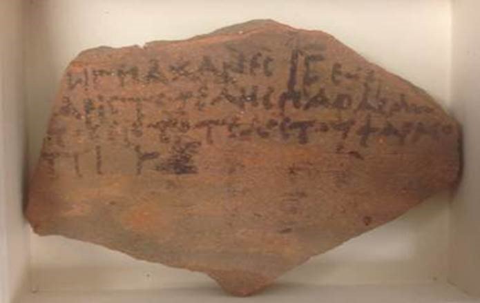 BLMedieval's tweet photo. BREAKING NEWS – Aristotle’s signature has been found @britishlibrary! An ostracon bearing his signature was discovered in the collection of inscribed pottery sherds (ostraca). Aristotle signed it to confirm he paid 60 drachms as tax on 1 April 272 BC. More later … https://t.co/1cIth7C6Xz
