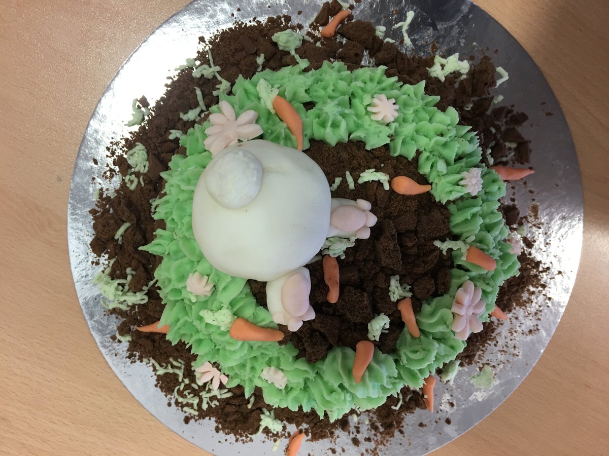 Reaseheath's tweet photo. Young bakers from local secondary schools rose to the challenge in our Junior Cake-Off. Our contestants brought nine beautifully decorated cakes to the table, all  with a Spring Theme. Well done to winner Krystal @SWS_School with her burrowing rabbit! https://t.co/YKhoANNBSS