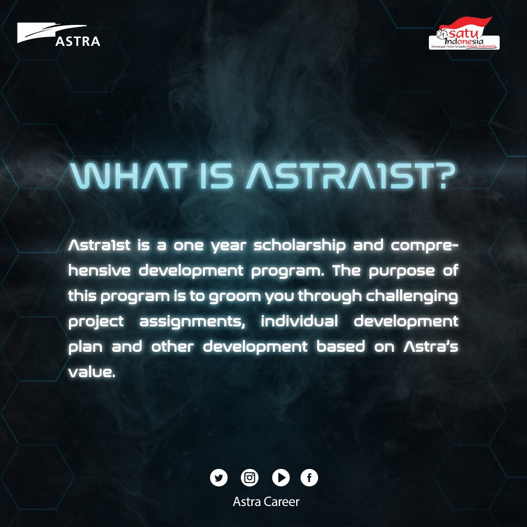 Astra_Career's tweet photo. Halo Young Talents! Pendaftaran Program Pengembangan Diri dan Beasiswa : Astra1st 2019 telah dibuka!

Segera daftarkan dirimu dan siapkan diri untuk menghadapi masa depan industri.

https://t.co/MS8ceVeSSL

Astra1st 2019, be the best of yourself!

#Astra1st
#AstraCareer https://t.co/Awzwn2zUIA