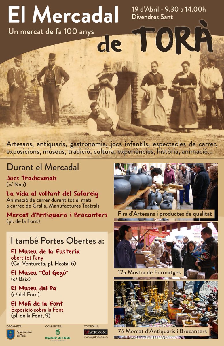 Mercat de Divendres Sant a Torà
(no hi diu l'any, però és 2019)