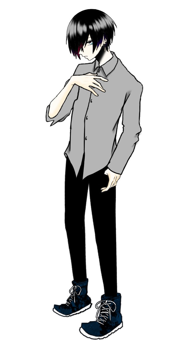 Kaito ㅎ ㅎ イラスト描いた W イラスト オリジナル オリジナルキャラクター オリキャラ 男性 全身 全身イラスト 男 ワイシャツ ワイシャツ男子 描いてみた 男の子 インナーカラー ピアス ピアス男子 T Co