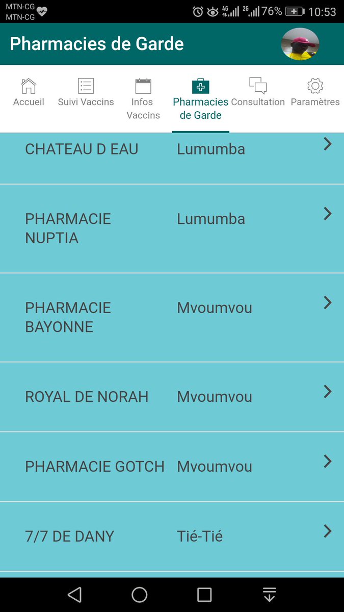 ansantecongo's tweet photo. #ChezMoiAuCongo pharmacies de garde #PointeNoire semaine du 1er au 7 Avril 2019.
Disponible sur l'application #Santeyalibota en téléchargement gratuit sur Play Store. @242enLive https://t.co/QJ6MWBRgWb
