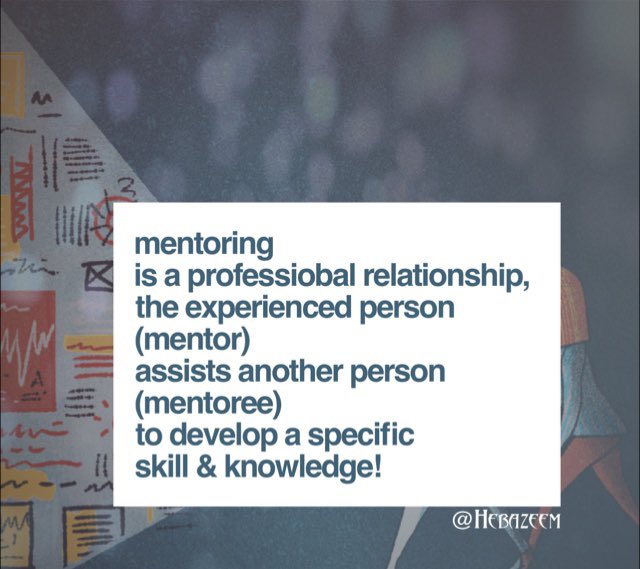 HebaZeem's tweet photo. What is mentoring?!
Why I should see a mentor? 

#hebazeem
#students #professionals #support #help #skills #knowledge #success #seniors #mentors #mentoring #mentoringmatters
#goals #expertise #network #others #me https://t.co/g8YYDOrznb
