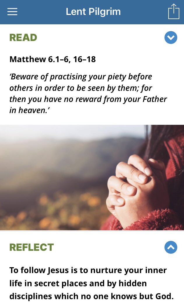 DebsRWalton's tweet photo. #lentpilgrim today’s challenge - a reminder that discipleship is about #transformationoftheheart reviewing disciplines of #secretprayer #secretgiving #secretfasting https://t.co/rN6yj2rRWe