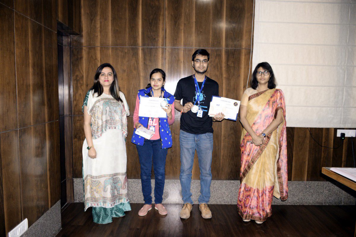 PSITKanpur2004's tweet photo. Kudos #PSITians!
#MDPSIT Congratulates PSITian Shivam Shukla and Riya Singh for bagging 3rd position in #INTECH_Olympiad_2019 Finale held at College of Engineering, Pune. Students won Cash Prizes and an Internship offer from AFour Technologies,Pune. #ArybhataClub #PSITKanpurRocks https://t.co/XzhMRCsoGl