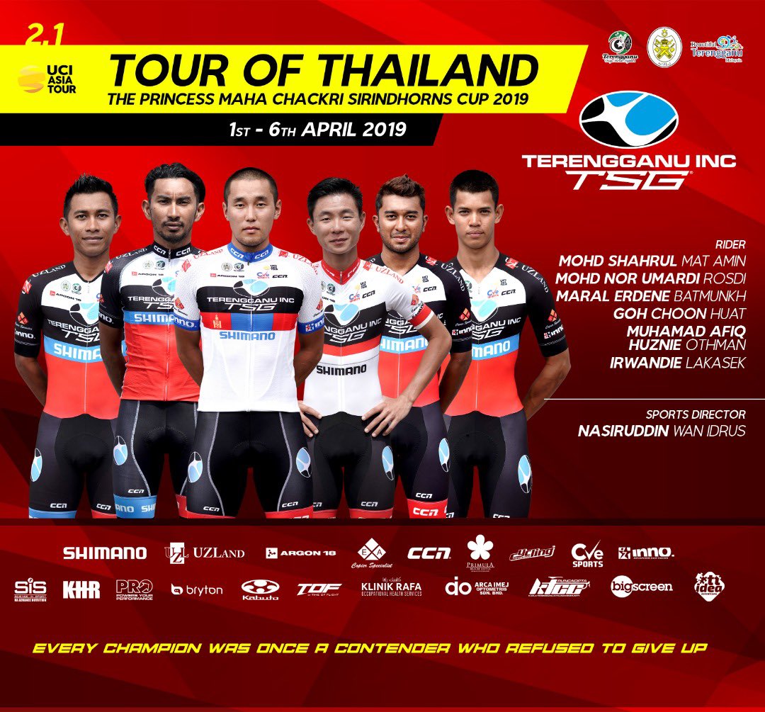 TSG_cyclingteam's tweet photo. Second place for Irwandie!!! Well done team!! Tour of Thailand 2019 #tourofthailand2019
#terengganuinctsgcyclingteam #tsgmalaysia #terengganuinc #terengganuincgroup #terengganustategov #imwithshimano #uzland #argon18malaysia #examarketing #ccn #primulabeachhotel #cve #innorack https://t.co/wE4lnjTpIQ