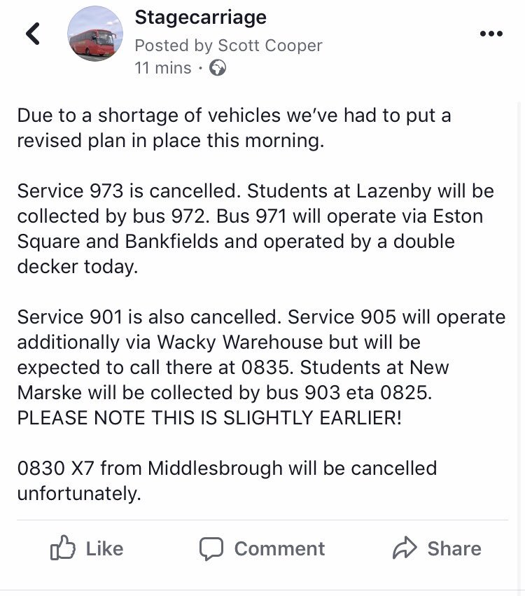 Please see revised arrangements for 971, 972, 973, 901, 903, 905 services this morning <a href="/LJ_School/">Laurence Jackson</a> <a href="/PriorPursglove/">Prior Pursglove College</a> <a href="/PriorSU/">Prior Pursglove SU</a>
