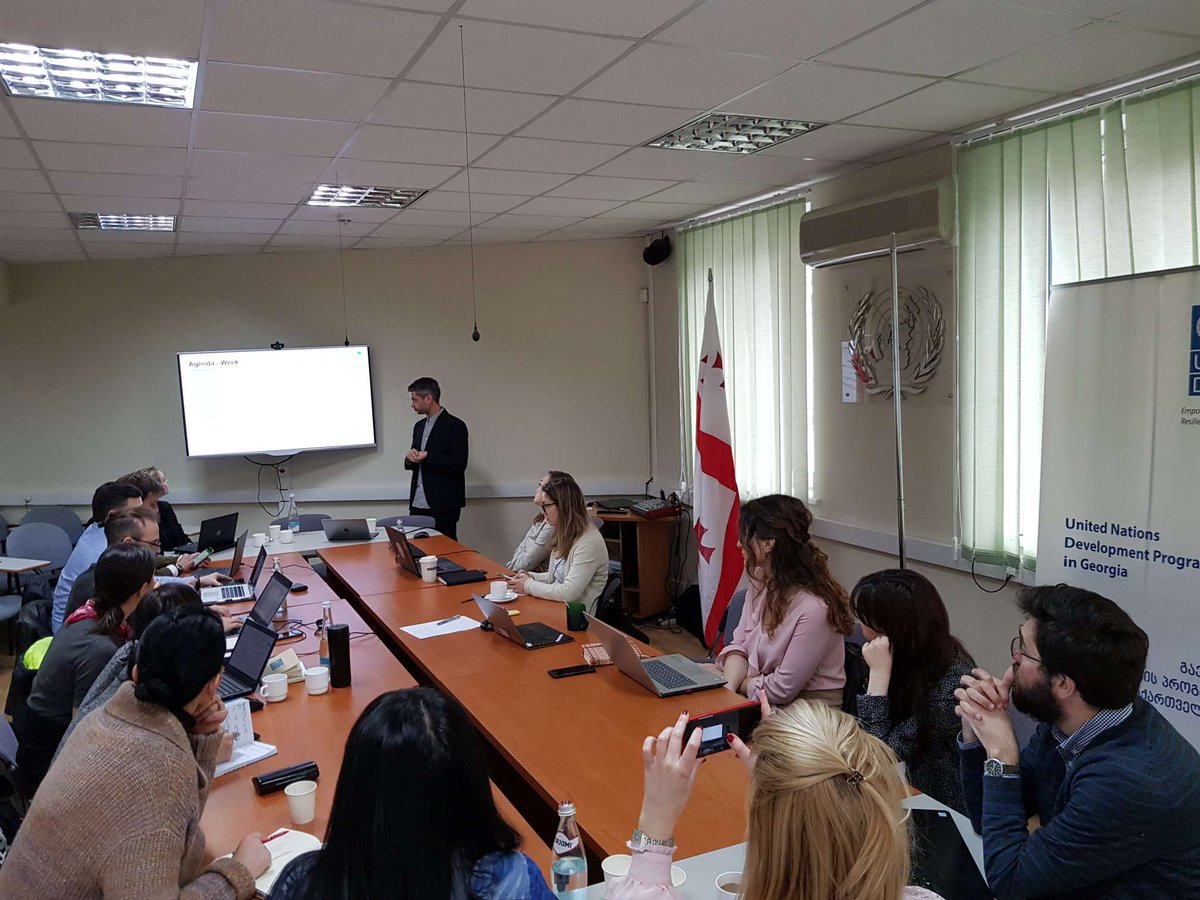S_Khatuna's tweet photo. Happy to host @B_I_Tweets, @UNDPMoldova, @SDG @ArmeniaSDGLab , @UNDPEurasia, @UNFPA  @UN_Women and local partners to explore how people behave in practice to design policy better for plastic and electricity consumption in Georgia and Moldova. @UNDP_innovation https://t.co/IK5kQ4yos7