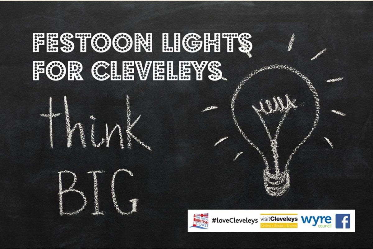 #Cleveleys needs YOUR help.
Keep our #shops busy. 
We're going to brighten up the #town with festoon lights! 
Details here - visitcleveleys.co.uk/community/care…