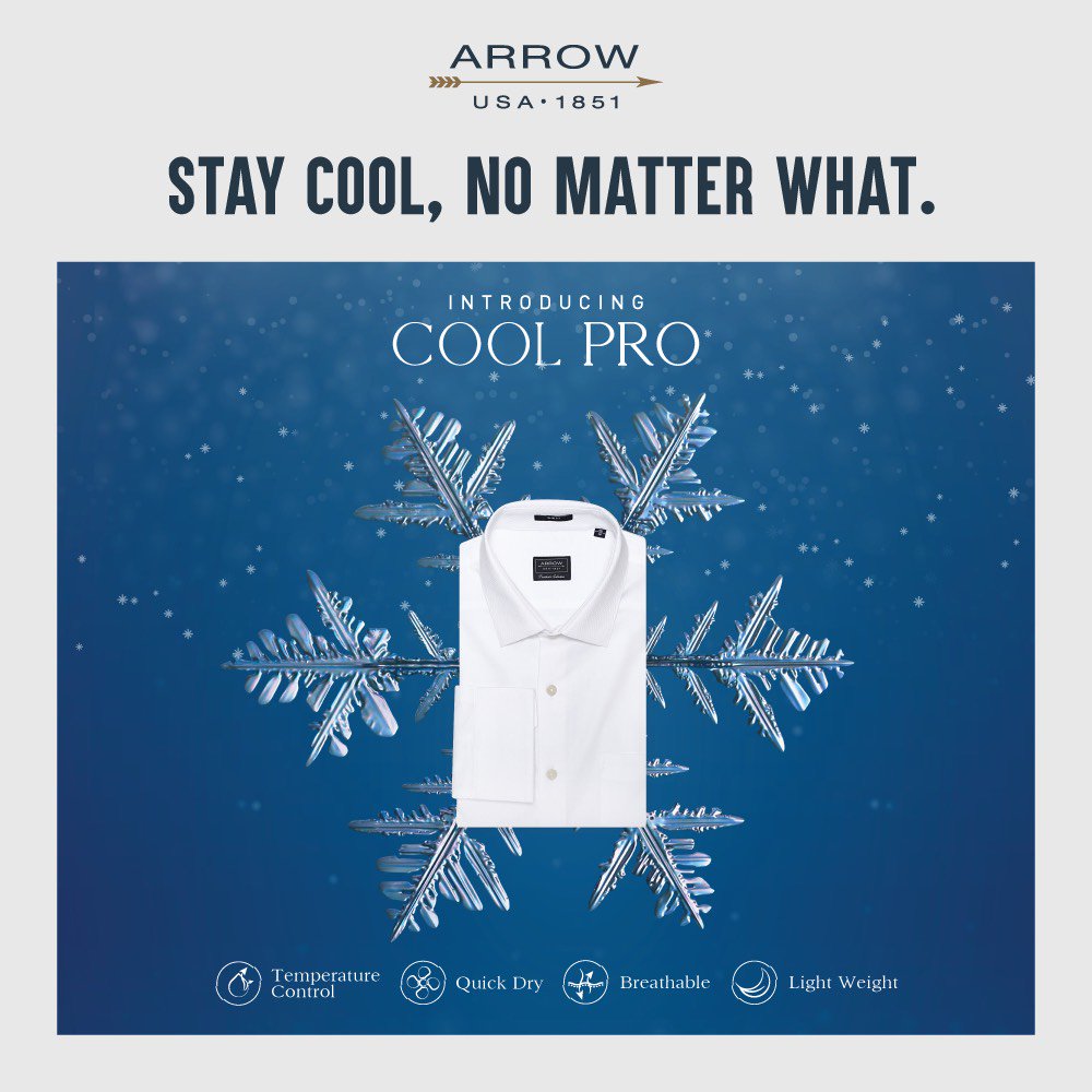 ArrowLife1851's tweet photo. Summer is here & the rising temperatures doesn’t mean you limit your wardrobe picks. Introducing, Cool Pro, a lightweight shirt with technology that helps you stay cool. Starting at Rs.2199, pick your favorites from your nearest Arrow store: https://t.co/0jGEiCt27q #CoolPro https://t.co/ezHDKJ0zrn