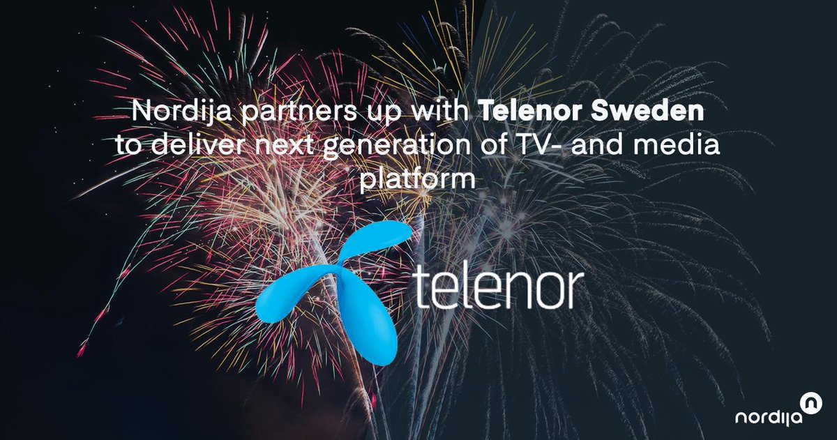 nordija's tweet photo. We are very happy to announce that we partner up with #TelenorSweden on delivering the next generation of TV- and media platform.
Read more on our website: https://t.co/3EhFQvGOG0
#MediaDeliveryPlatform #WelcometotheNordijaFamilyn #Telenor #Nordijafamily #TV #TVplatform #OTT https://t.co/ggtxSibf1q