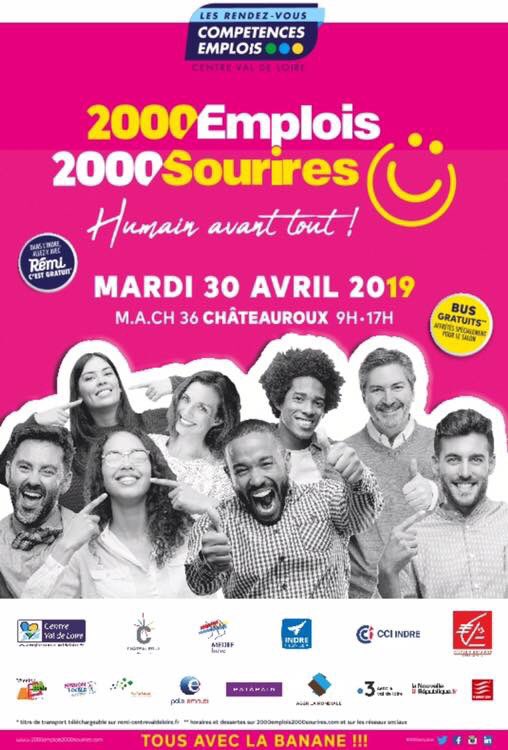 GilAverous's tweet photo. Le salon @2000Emplois 2000 Sourires qui met en relation les entreprises qui recrutent avec les demandeurs d’emploi, c’est dans moins d’un mois à @Chateauroux36 au MACH 36. Notez-le dès aujourd’hui ! #Emploi https://t.co/ZMAwy2byxw