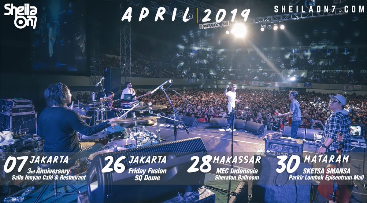 Sampai jumpa di #sheilaon7day bulan April 2019. Tag temen ngonser kamu ya ganks.