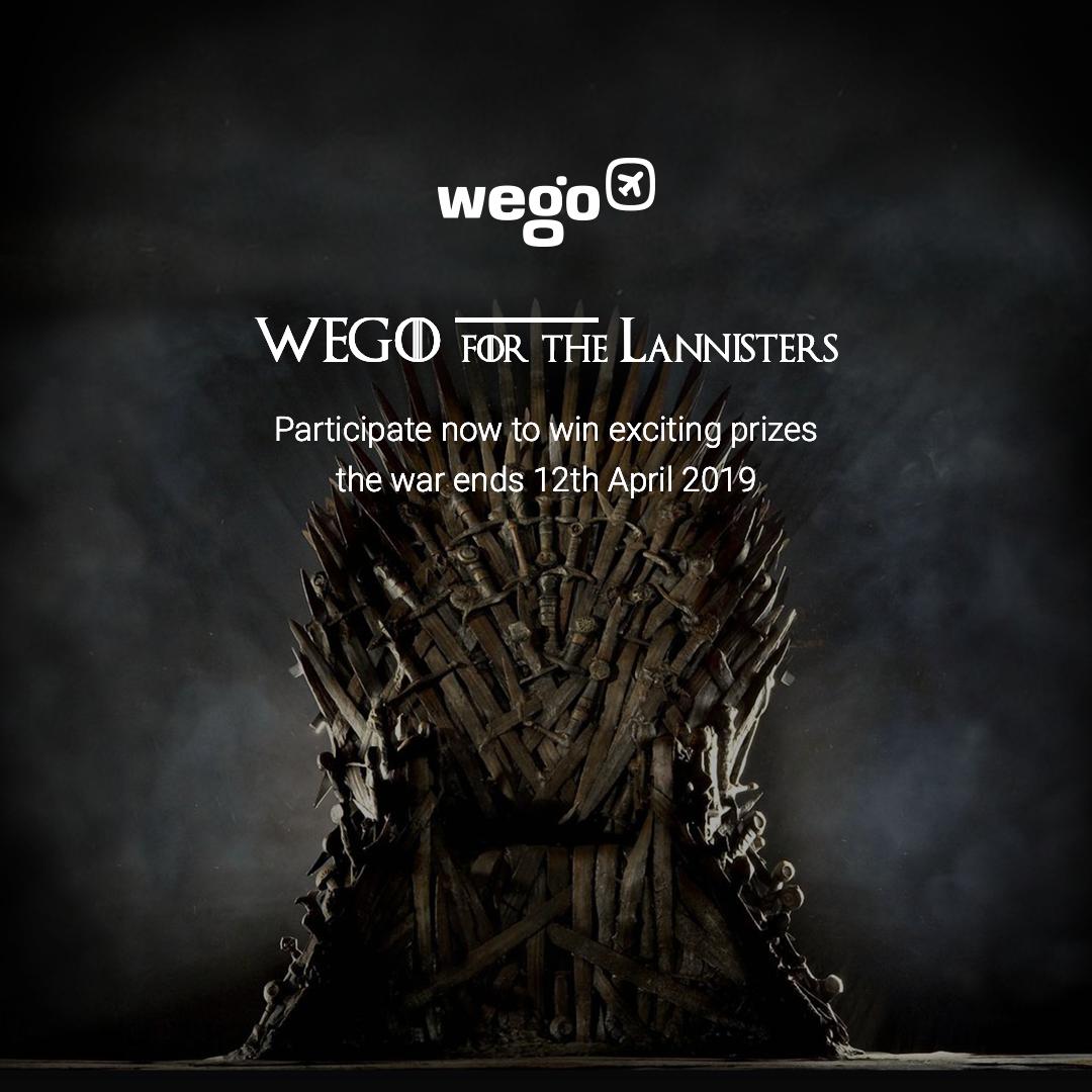 WegoIndia's tweet photo. The first set of questions are now live here >> https://t.co/8iaXLNTrCQ
Participate in all 5 trivia quizzes posted till 11th April and top the leaderboard to win exciting prizes!
#ForTheThrone #GameofThrones #GoTcontest #contest #Lannister #Targaryen #Stark https://t.co/b6PoPv9U0J