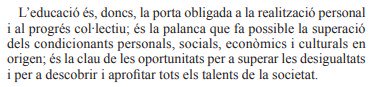 📒 Avui és el #DiaMundialEducació! Volem afirmar ben alt i ben fort que hem fet, fem i seguirem fent de l'educació un dret! 

Preàmbul de la Llei d'Educació de Catalunya 👇🏽