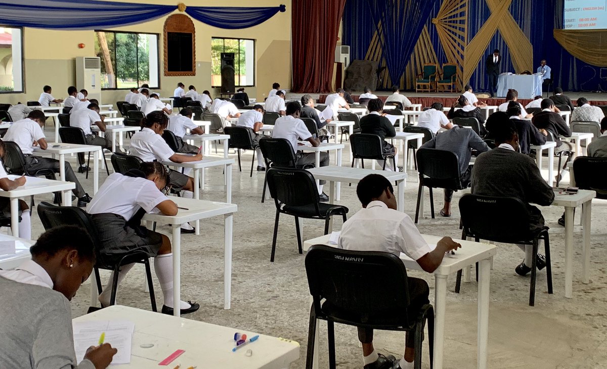 oisprincipal's tweet photo. @OlashoreSchool is quiet this morning as students take their end of term exams. I was pleased to see students writing extensively in their English exam. English is one of the subjects that we have received awards from @CambridgeInt as best in Nigeria in IGCSE. #OISRedefined https://t.co/9vWyecMUsr