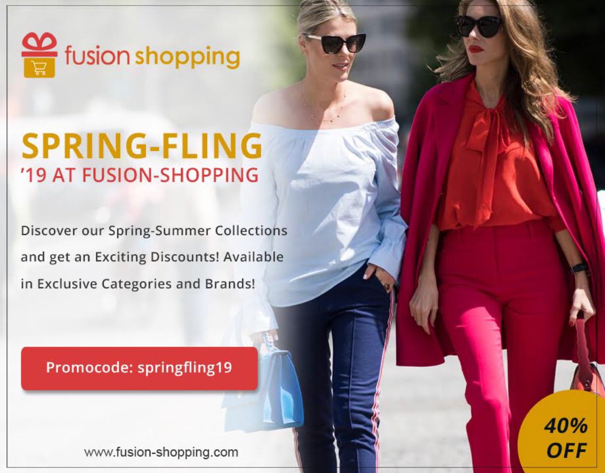 fusion_shopping's tweet photo. Spring-Fling ’19 at Fusion-Shopping

Discover our Spring-Summer Collections and get an Exciting Discounts! Available in Exclusive Categories and Brands!
Only here @fusion-shopping! https://t.co/j8Fl8Wdzmg