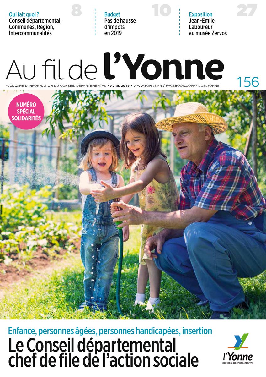📰 Découvrez votre #magazine "Au fil de l'#Yonne" d'avril, un numéro spécial #solidarités qui présente les missions du Conseil départemental, les moyens mis en place, les orientations, des témoignages... 📫Distribution cette semaine dans vos boîtes aux lettres. Bonne lecture !
