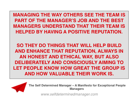 DavidJDeacon's tweet photo. As a manager, the reputation of your team makes a difference to their success, impact and growth. So you need to be thinking about how others view your team and take steps to manage their reputation. Don't leave it to chance.. #leadership #managers #management https://t.co/LOqVMSvvTj