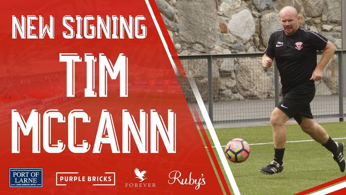 larnefc's tweet photo. NEW SIGNING: Read more about the signing of Tim McCann as a player. #RAWA #WeAreLarne #GoodLuckTim
https://t.co/03pA9GZzUY https://t.co/vlHr3e2D6H