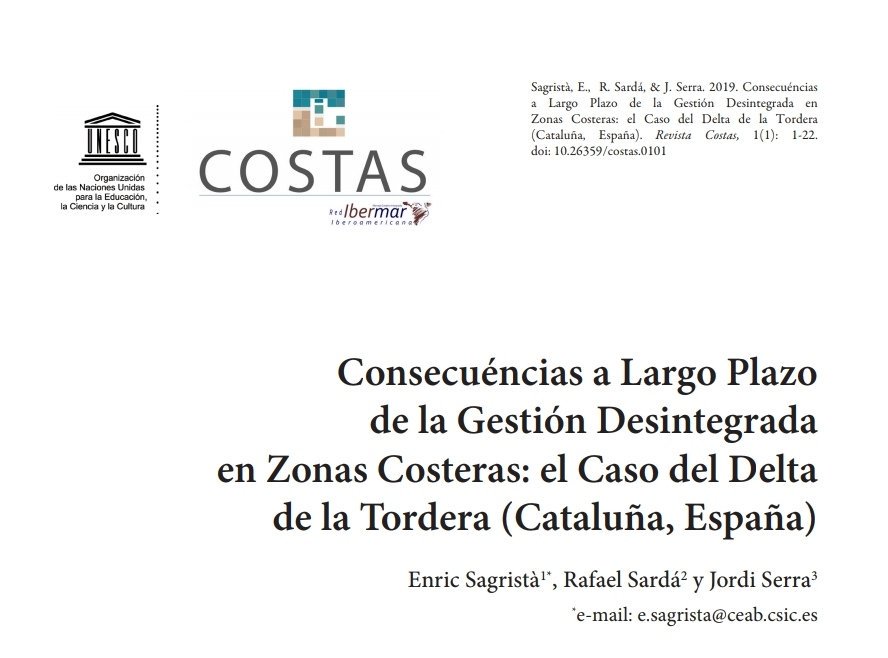 EnricSagrista's tweet photo. Un plaer presentar-vos el primer article de la meva tesi: "Consecuencias a largo plazo de la gestión desintegrada en zonas costeras: el caso del delta de la Tordera (Cataluña, España)" el podeu descarregar a: https://t.co/52YHBv5KnX https://t.co/ijXqPI2kTa