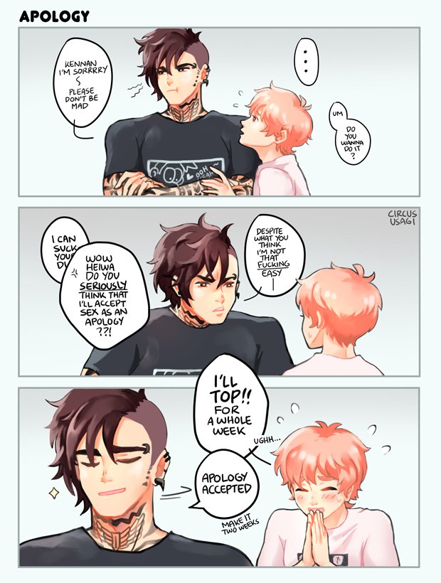 [ocs kennan and heiwa] spoiler: they both like to bottom (#゜ロ゜#)

aaand i have to make an apology myself for not having drawn these boys enough ;A; aaaaahh 