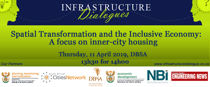 SACitiesNetwork's tweet photo. The upcoming #InfrastructureDialogue which will be focusing on #InnerCityHousing on Thur, 11 April 2019, and taking place at the #DBSA. For more info call Sadhna Bhana on 011 407 6406. @NBISA @DpmeOfficial @EngNewsZA https://t.co/iHyDTlav2x
